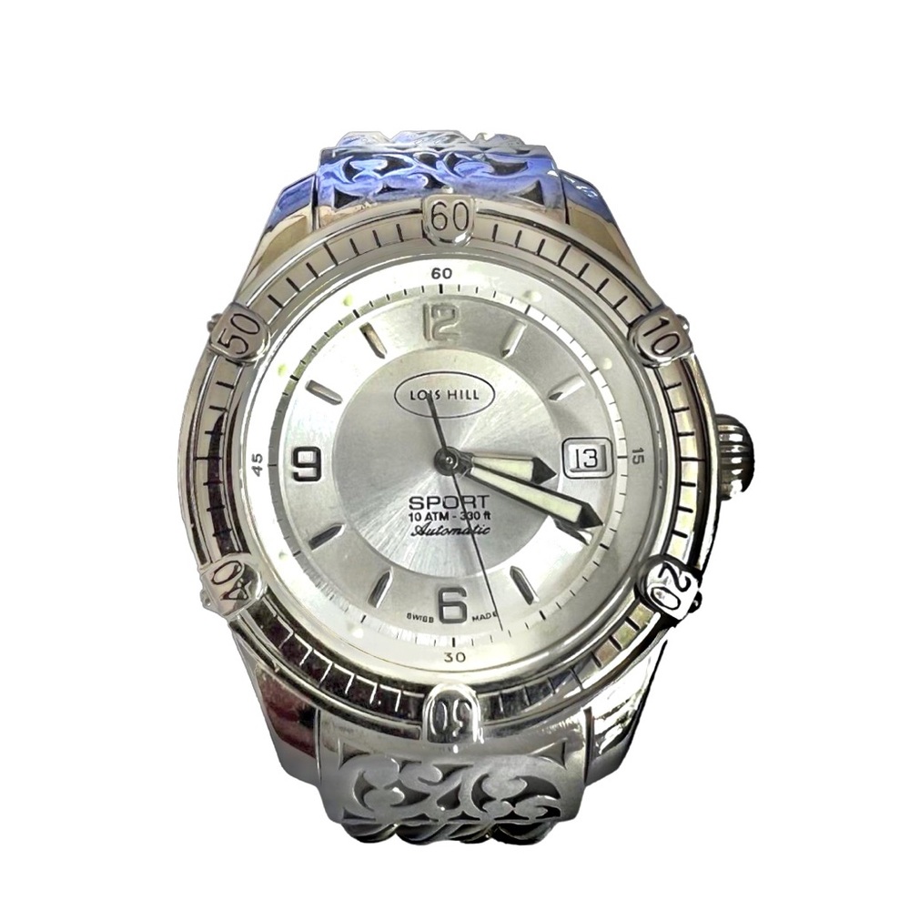 LOIS HILL Sterling Silver AUTOMATIC Figure 8 Bracelet Swiss Sport Watch
